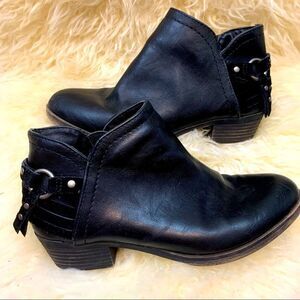 Sugar black moto style boots with suede detailing